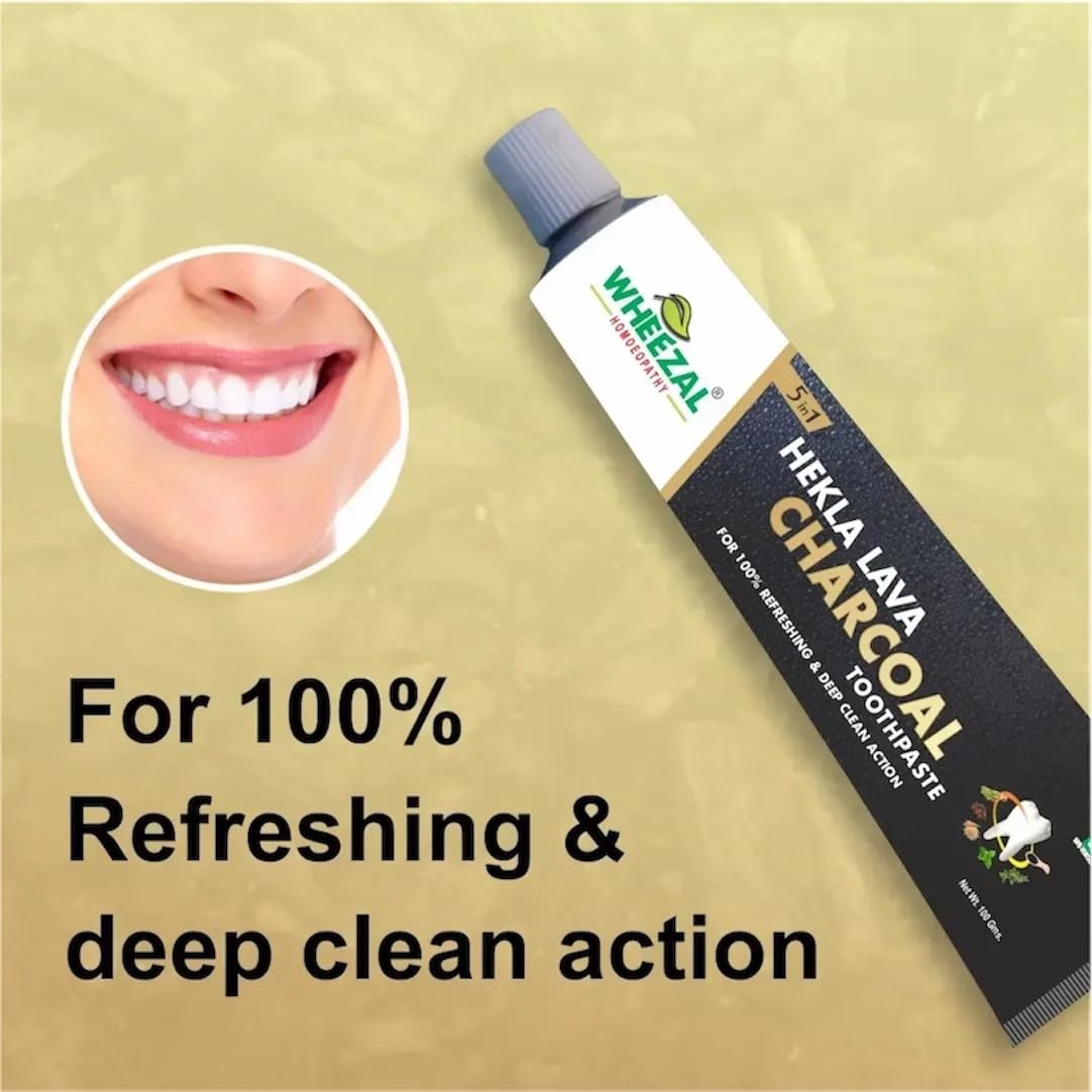 Wheezal Hekla Lava Charcoal Toothpaste - 100 gm