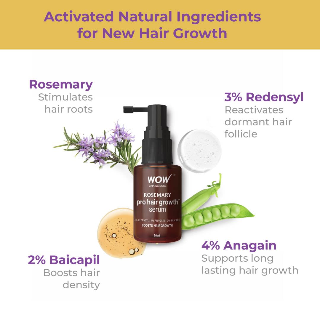 Wow Skin Science Rosemary Pro Hair Growth Serum For Denser Hair - 30 ml