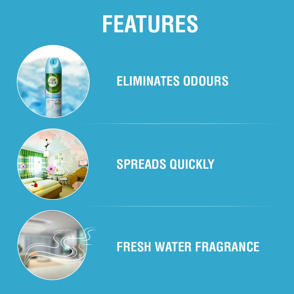Airwick Room Air Freshener Spray - Cool Water & Aloe Vera, 245 ml