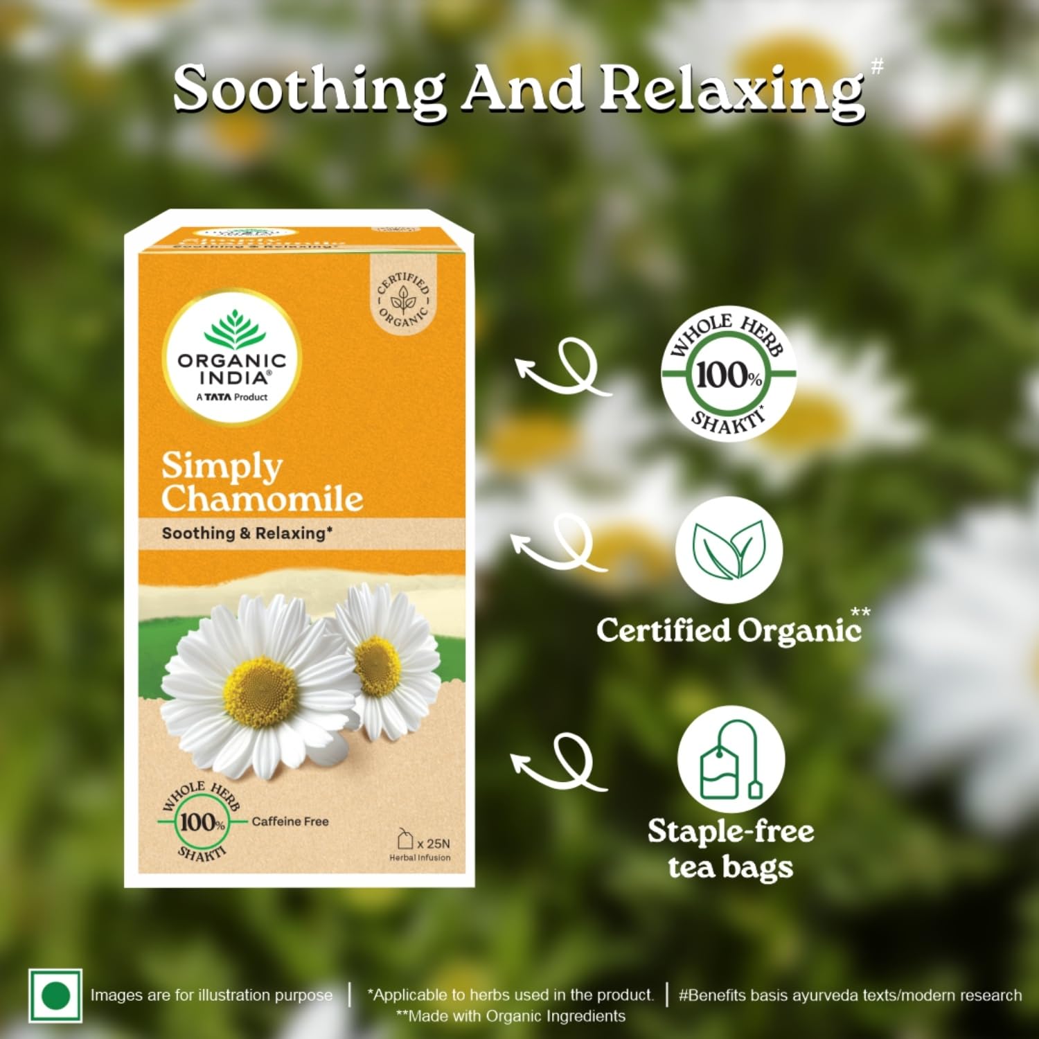 Organic India Simply Chamomile Infusion, 25 Tea Bags