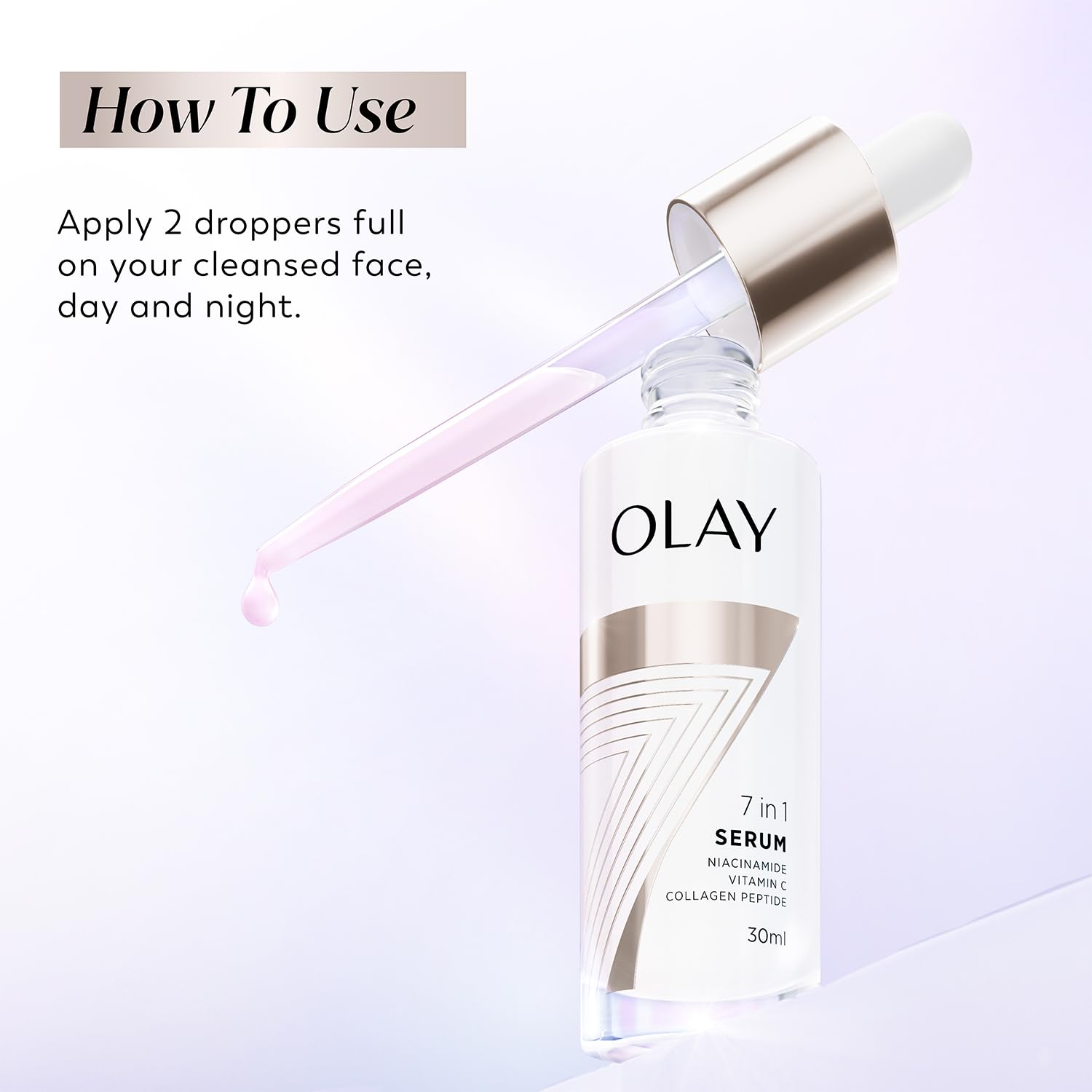 Olay 7in1 Serum with Niacinamide, Vitamin C, Collagen Peptides - 30 ml