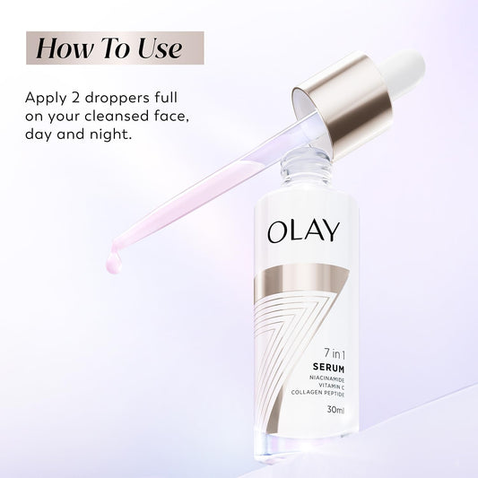 Olay 7in1 Serum with Niacinamide, Vitamin C, Collagen Peptides - 30 ml