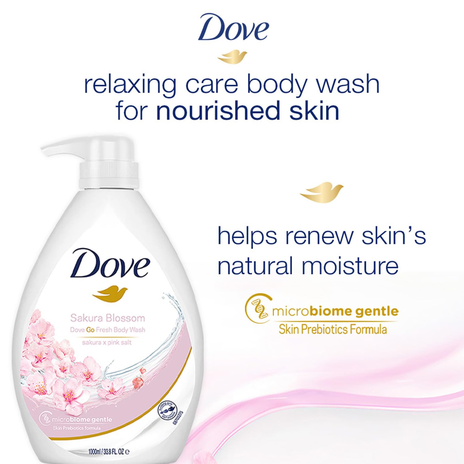 Dove Body Wash - Sakura Blossom Go Fresh - 1000 ml