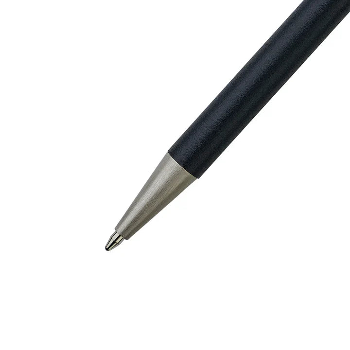 SWISSBRAND Glide 2528 Matte black chrome Ballpoint Pen with chrome trim.