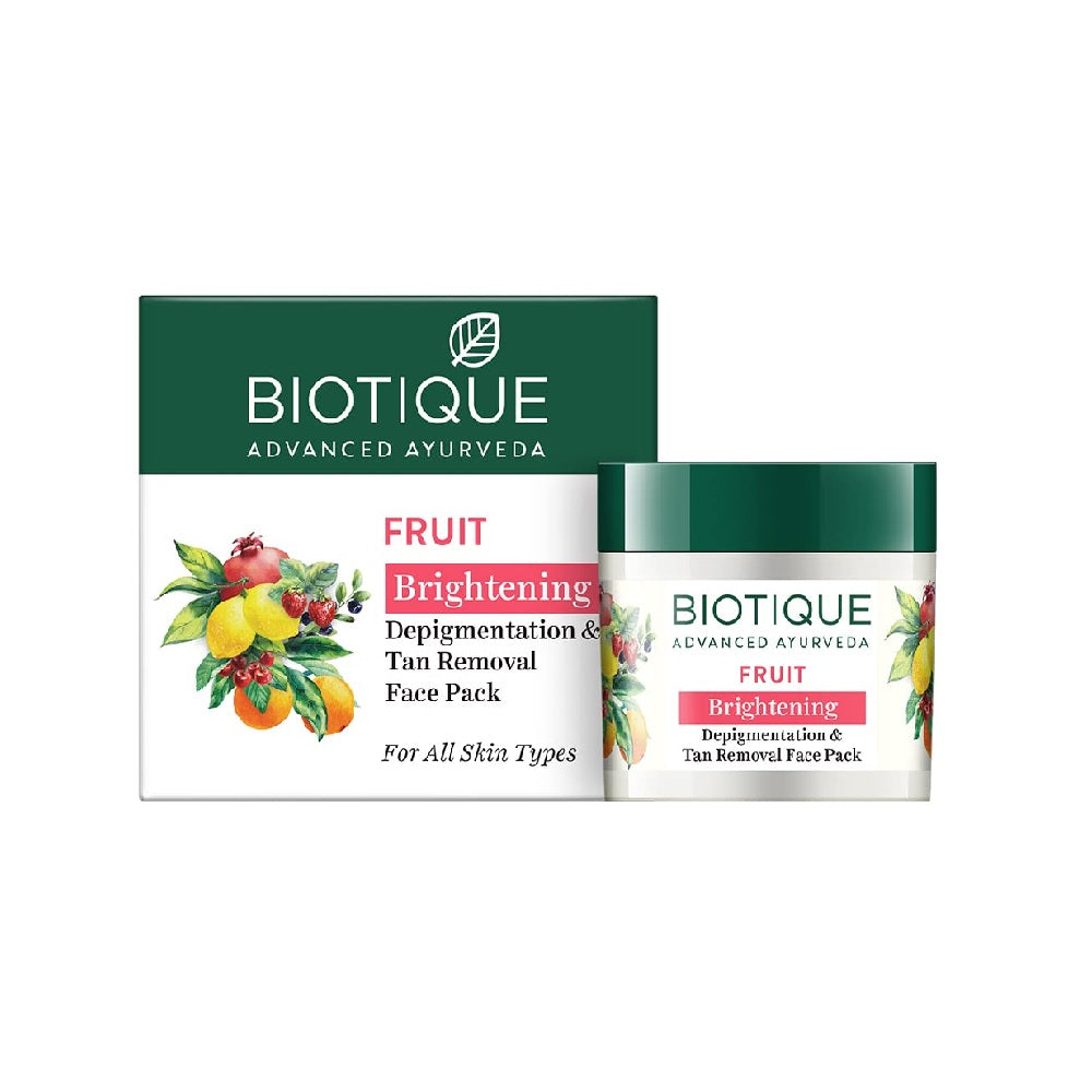 Biotique Fruit Brightening Depigmentation and Tan Removal Face Pack|  75gm