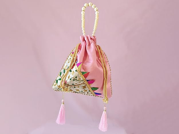 Embroidered Handcrafted Wedding Potli Bag with Beads