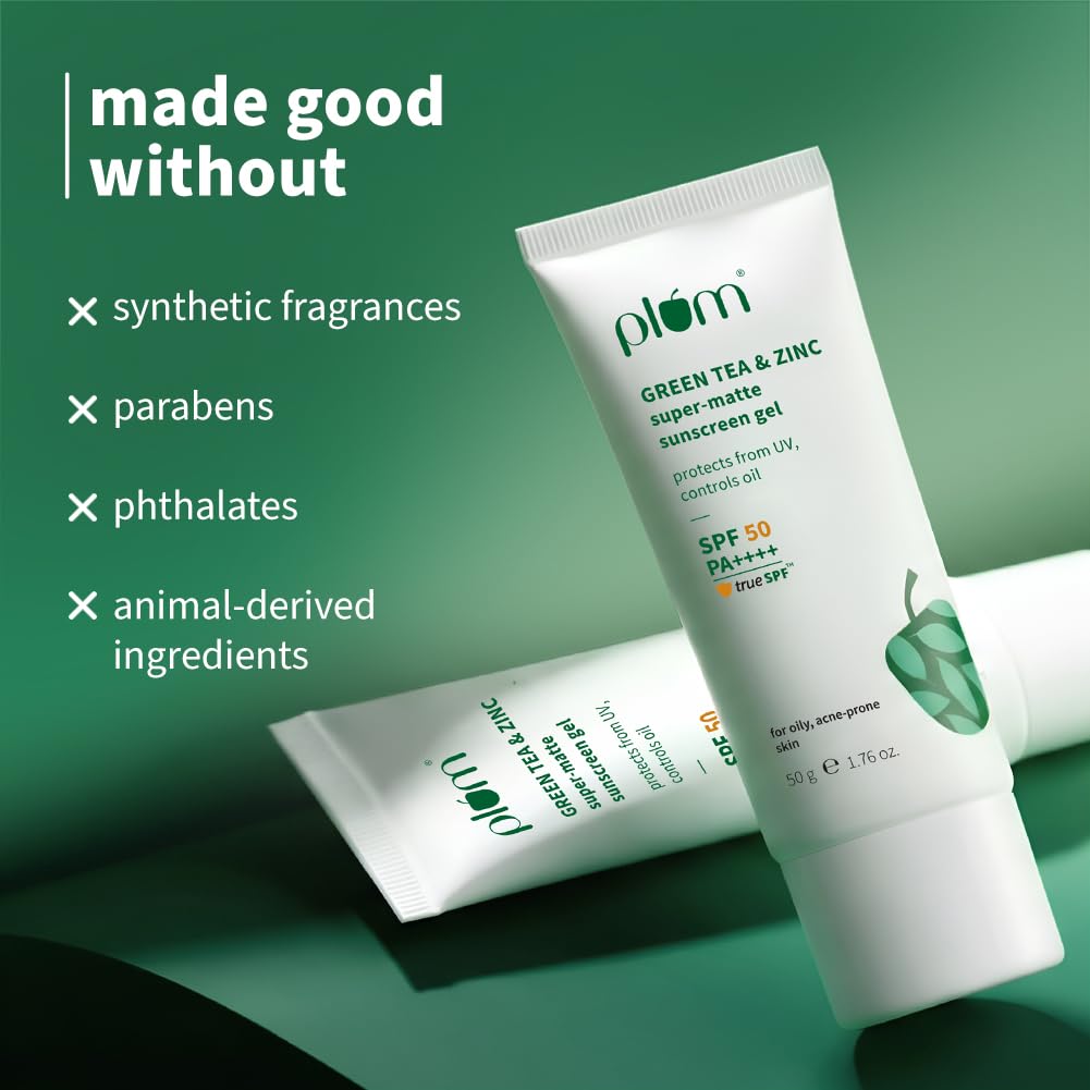 Plum Green Tea & Zinc Super-Matte Sunscreen Gel SPF 50 PA ++++ - 50 gm