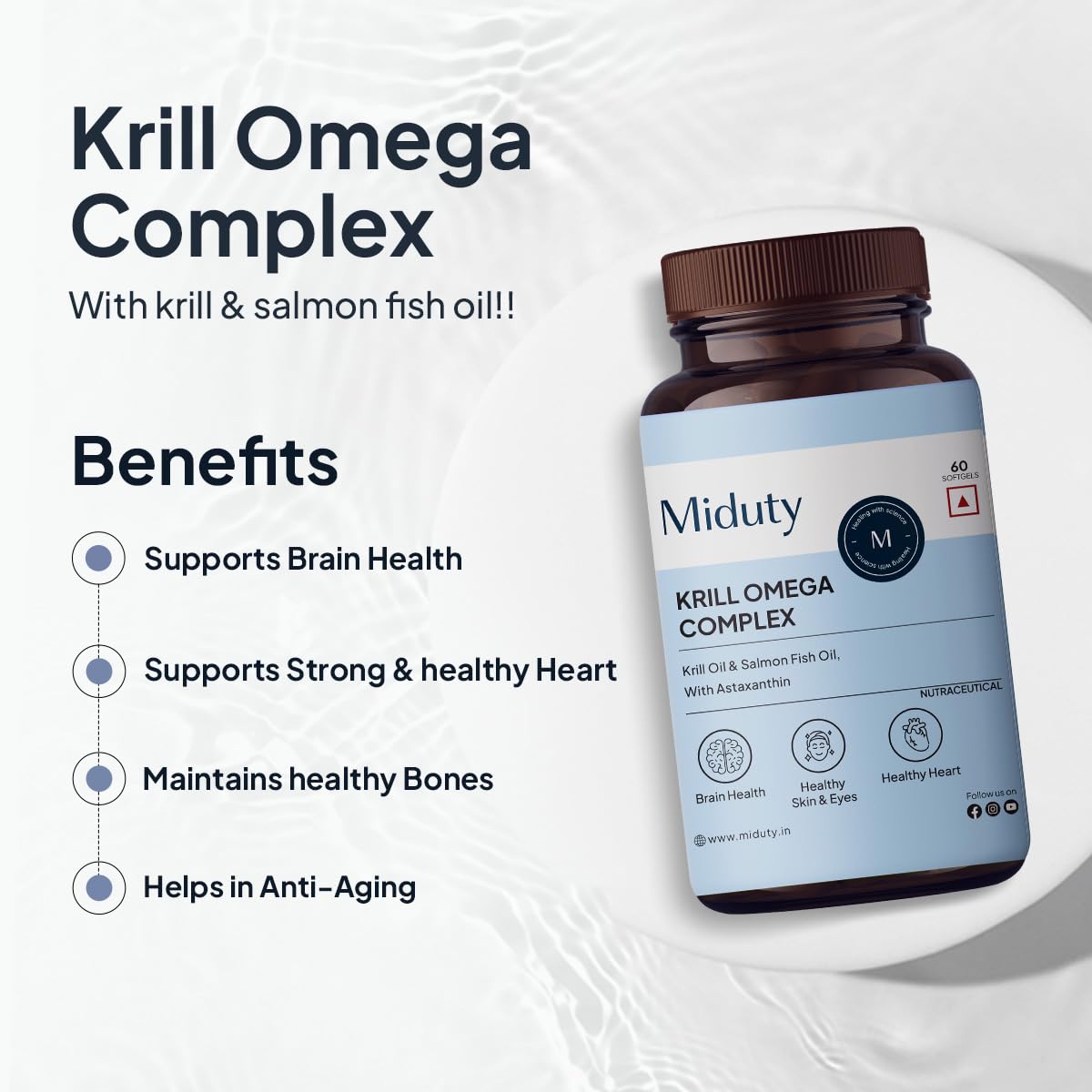 Miduty by Palak Notes Krill Omega Complex Softgels - 60 softgels