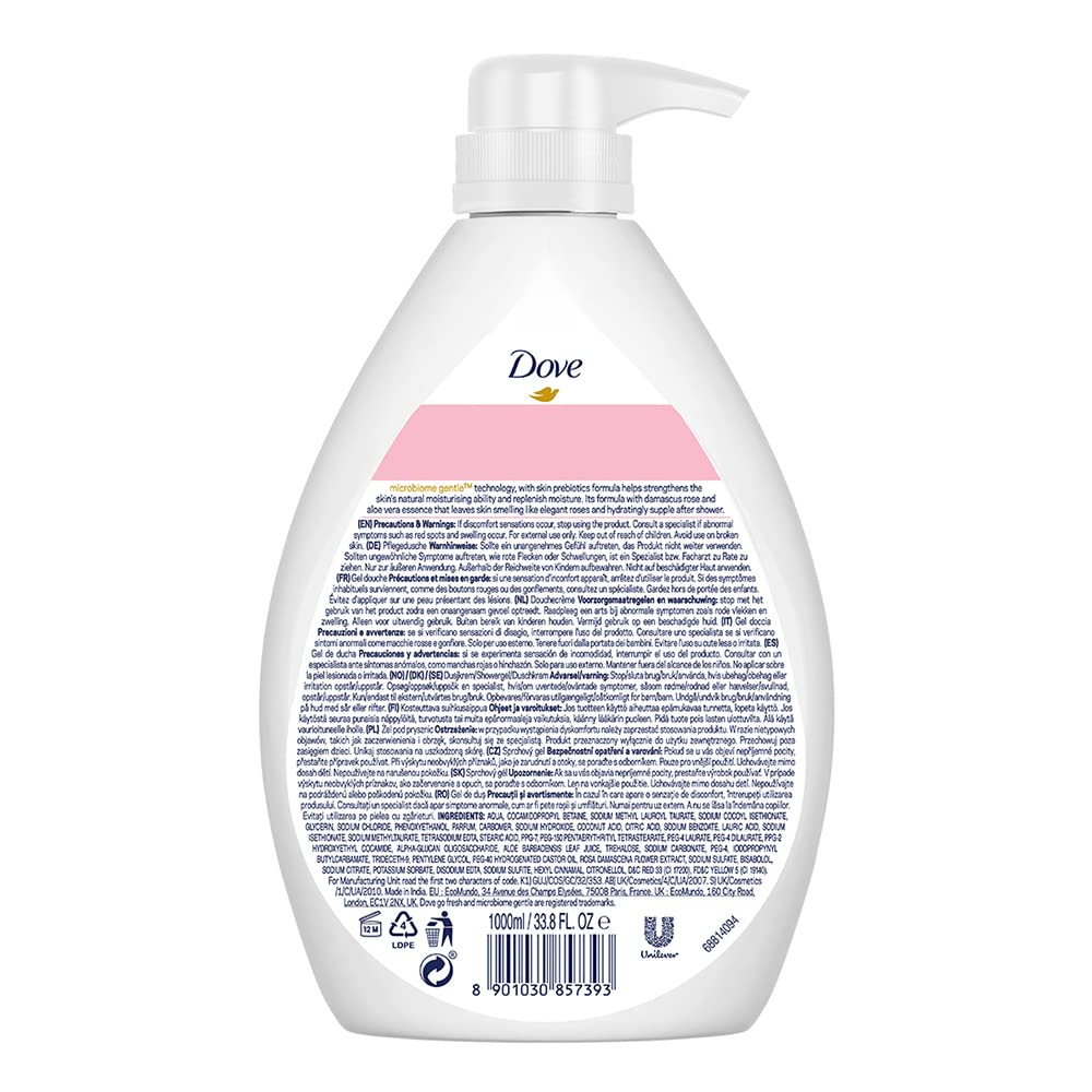 Dove Body Wash- Soothing Rose & Aloe Vera Body - 1000 ml - Pack of 1