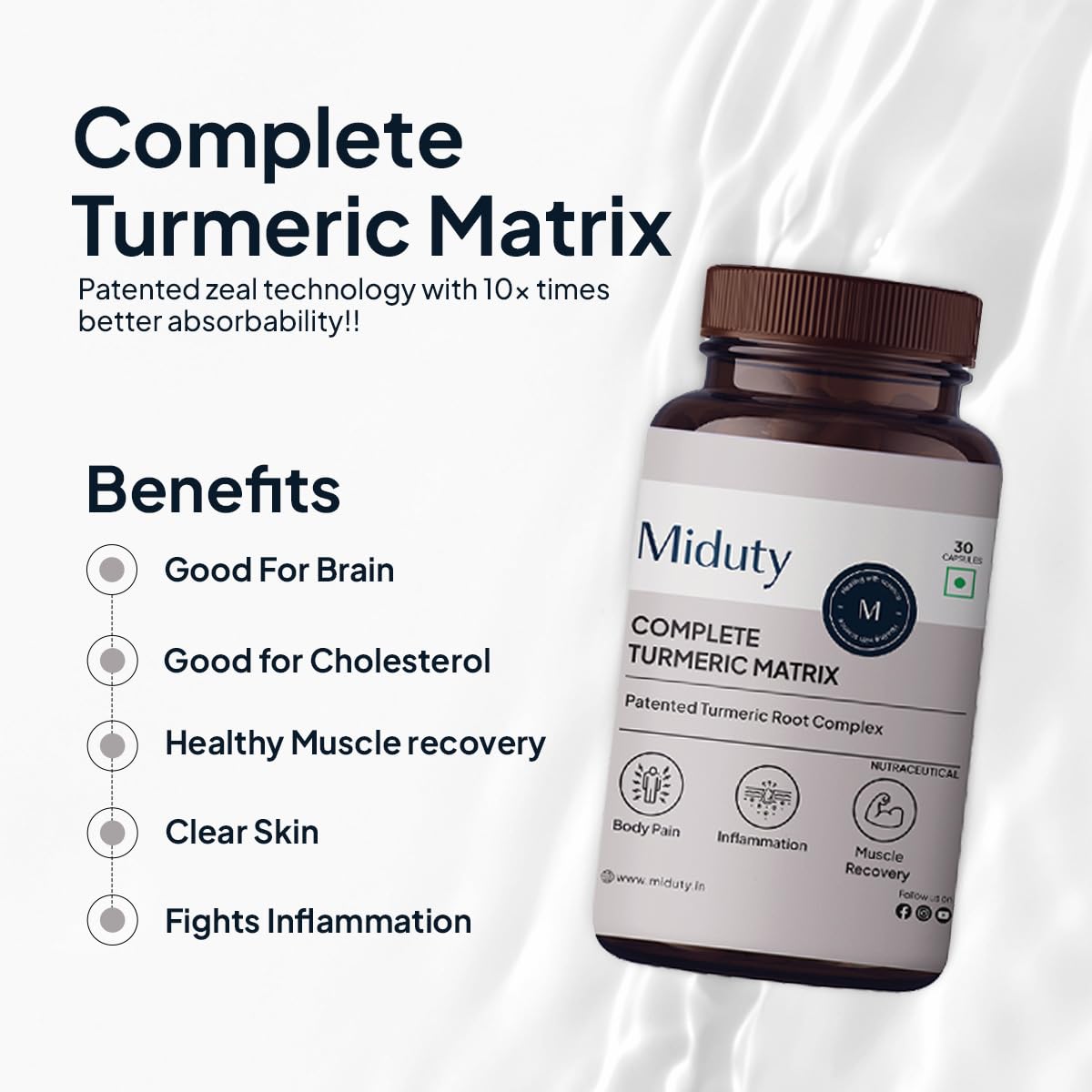 Miduty by Palak Notes Complete Turmeric Matrix Capsules - 30 caps