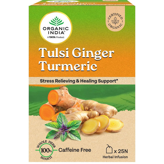 A TATA Product - Organic India Tulsi Ginger Turmeric - 25 Tea Bags
