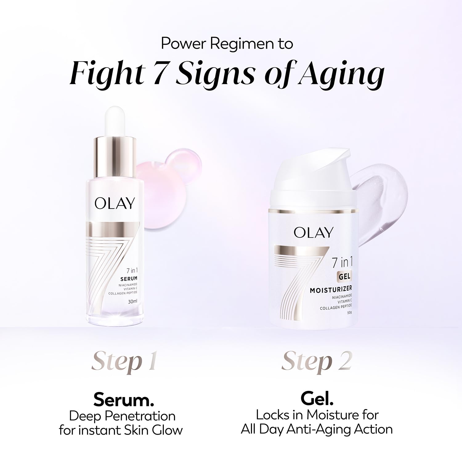 Olay 7in1 Serum with Niacinamide, Vitamin C, Collagen Peptides - 30 ml