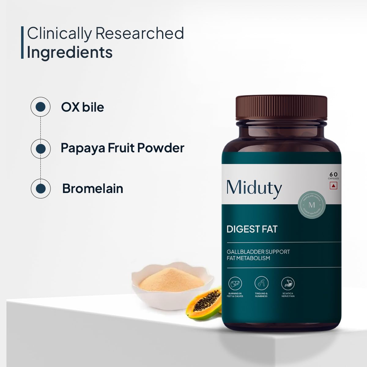 Miduty by Palak Notes Digest Fat Bila Salts Capsules - 60 caps