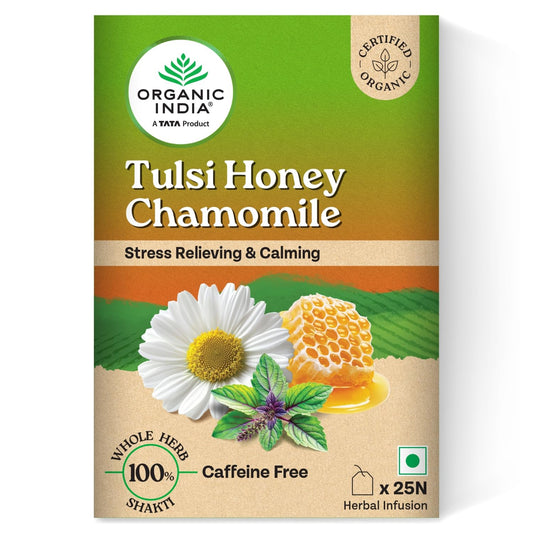 A TATA Product - Organic India Tulsi Honey Chamomile Infusion - 25 Tea Bags