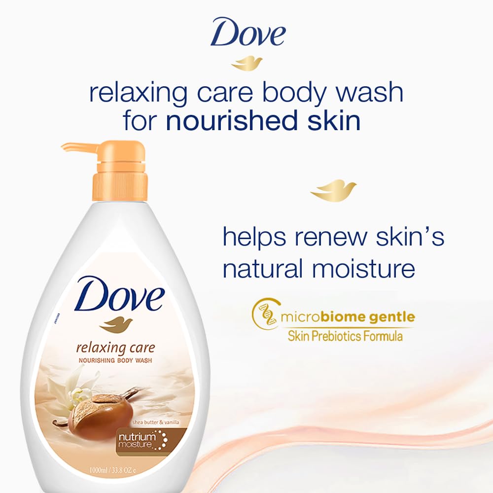 Dove Body Wash - Relaxing Care Shea Butter & Vanilla Nourishing - 1000 ml