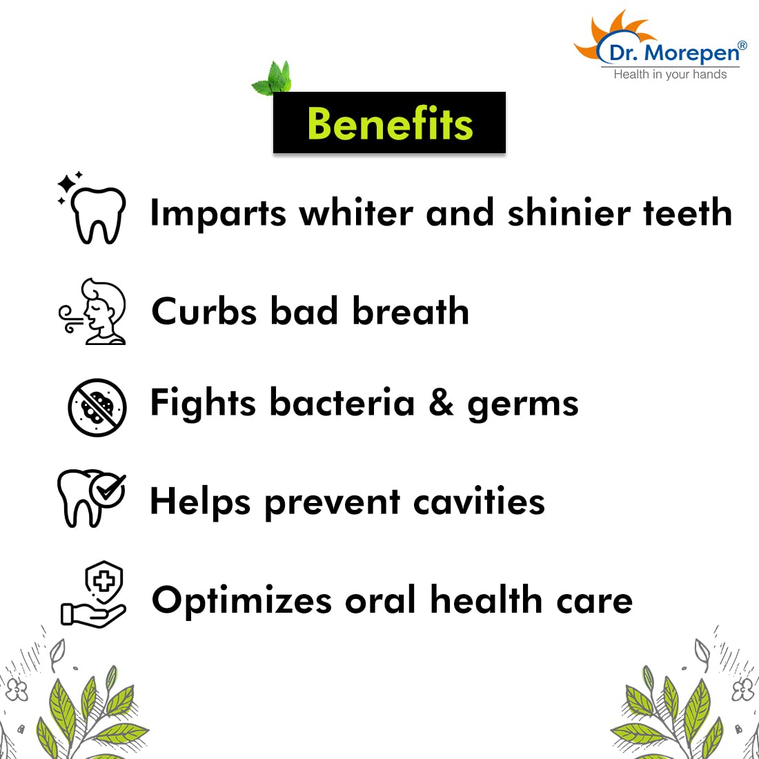 DR. MOREPEN Active Smile Charcoal Toothpaste other Potent Herbs | Pack of 2-100 gms each