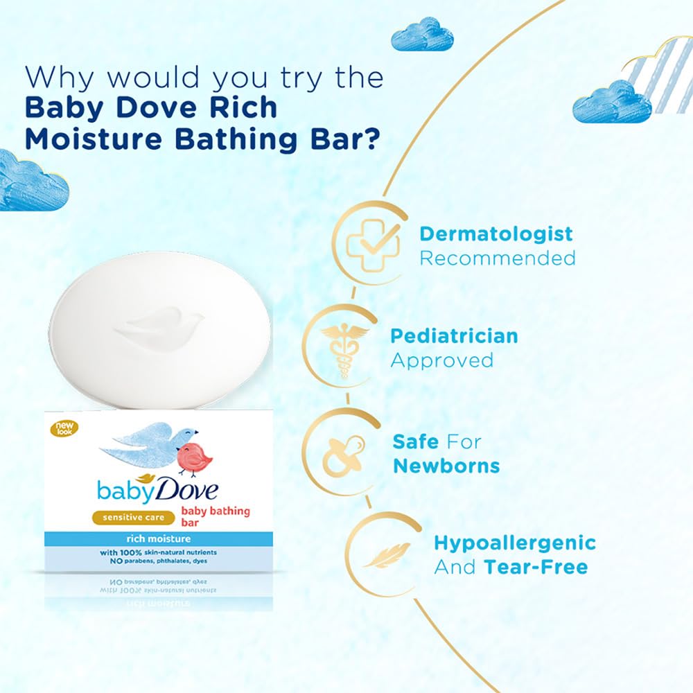 Baby Dove Rich Moisture Bathing Bar - Pack of 1 - 75 gm