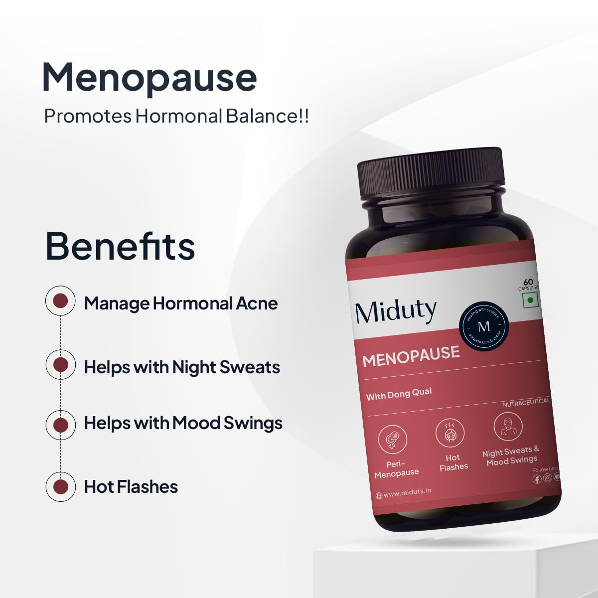 Miduty by Palak Notes Menopause Capsules - 60 caps