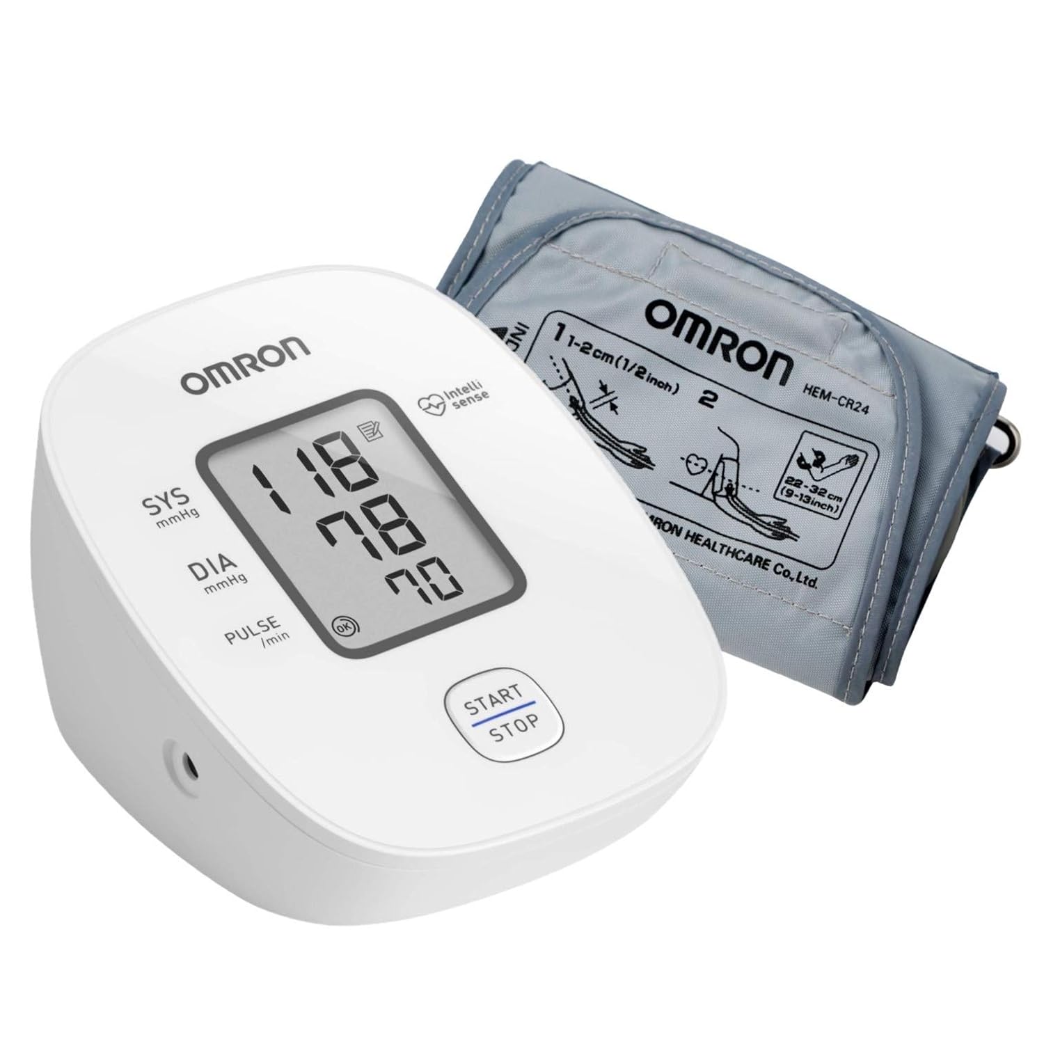 HEM-7121J Omron Digital Arm Blood Pressure Monitor with Intellisense Technology & Cuff Wrapping Guide for Most Accurate Measurement