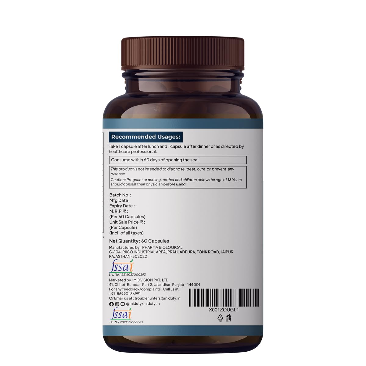 Miduty by Palak Notes Triple Thyroid Care Capsules - 60 Caps