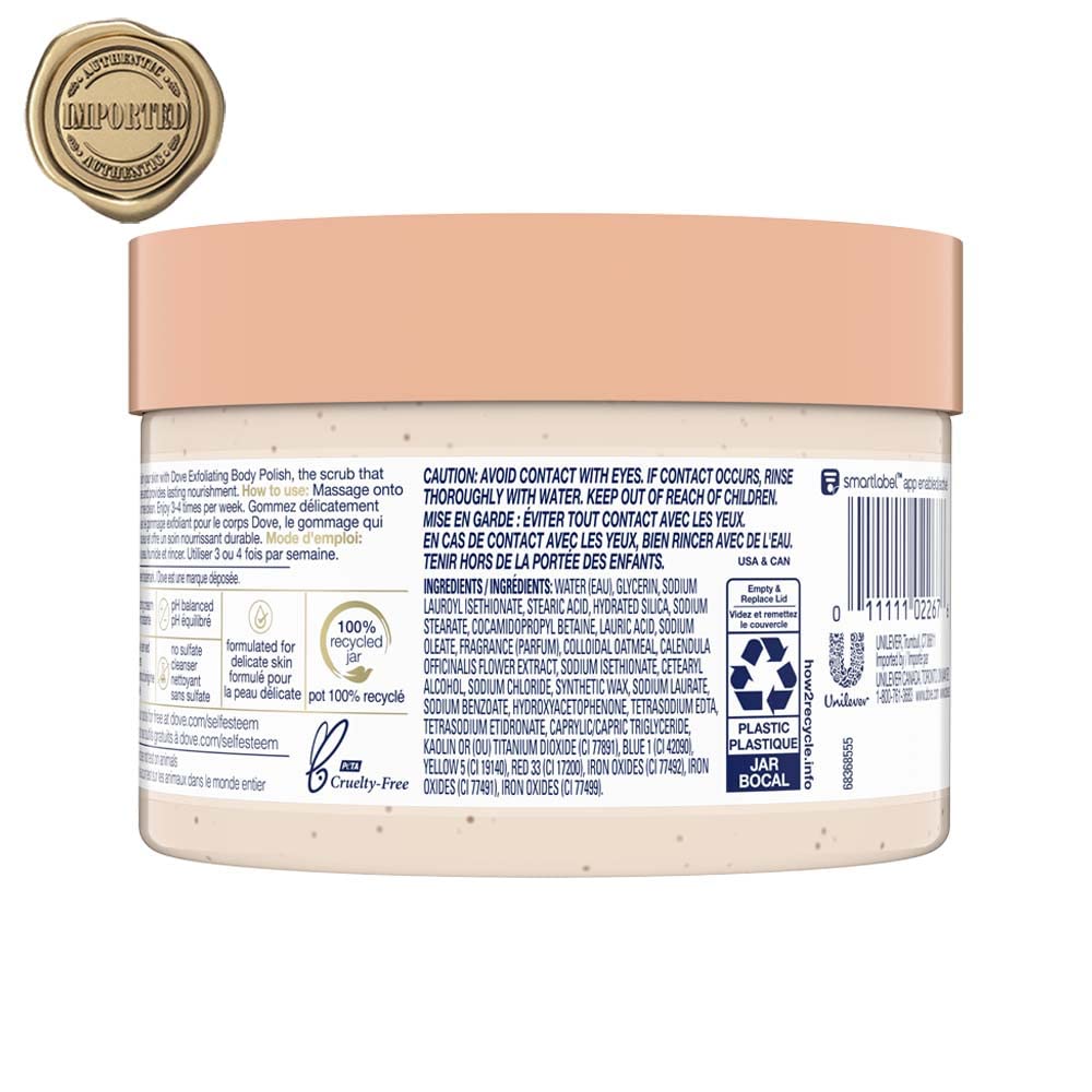 Dove Exfoliating Body Polish Scrub - Oatmeal & Calendula Oil - 298 gm