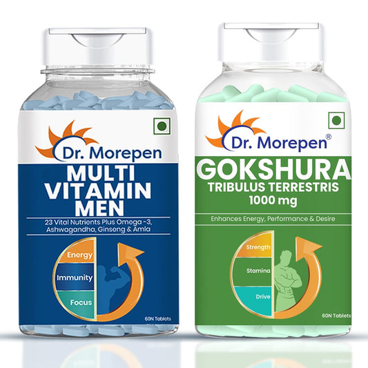 DR. MOREPEN Multivitamins For Men With Omega 3 & Herbs | Energy & Immunity Booster Supplement - 60 Veg Tablets (Multivitamin Men & Gokshura)