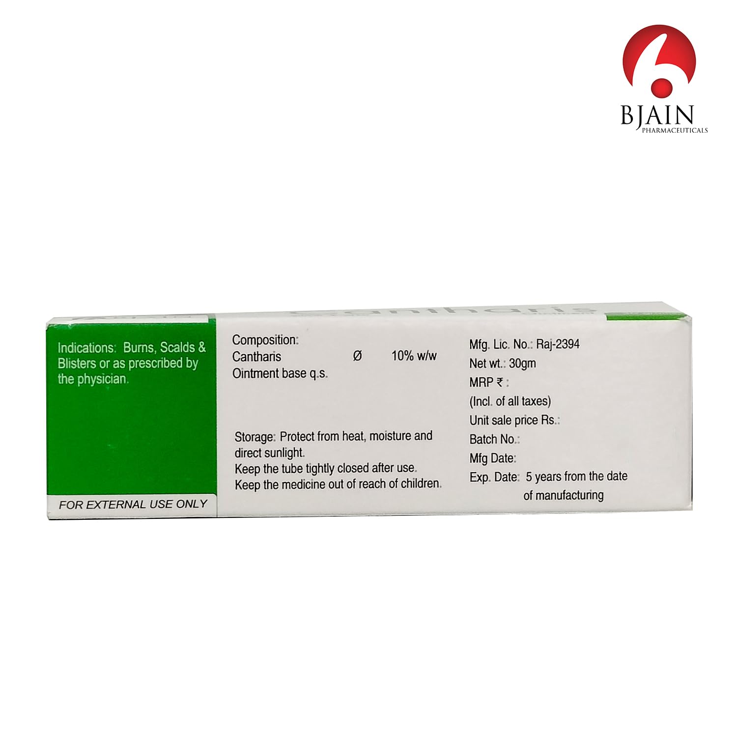 Bjain Homeopathy Omeo Cantharis Ointment - 30 Gm