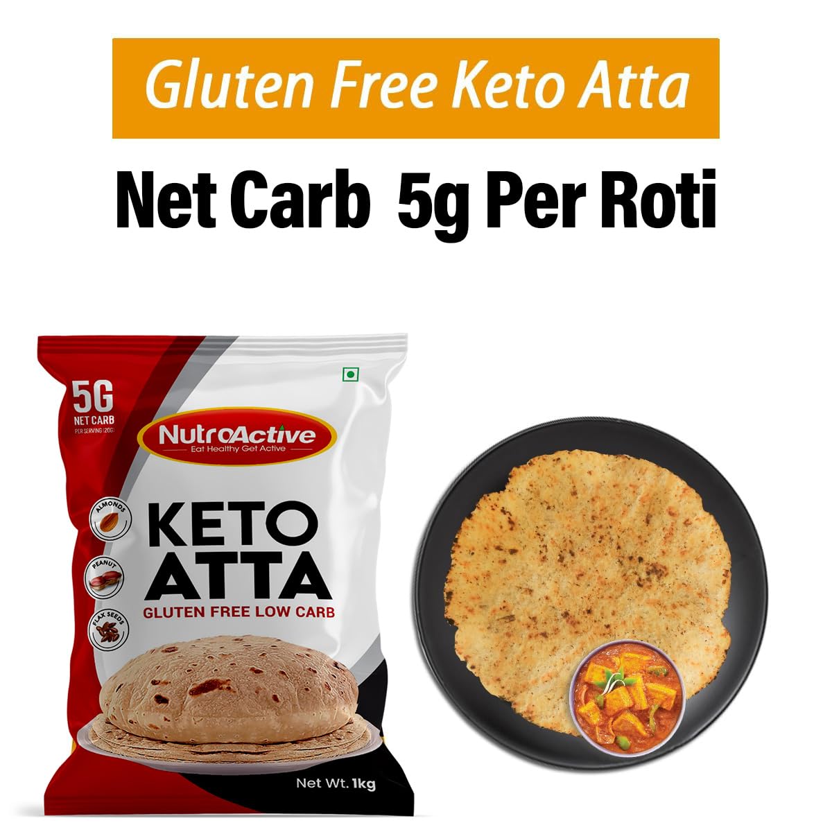 NutroActive Keto Atta Gluten Free - 1 kg
