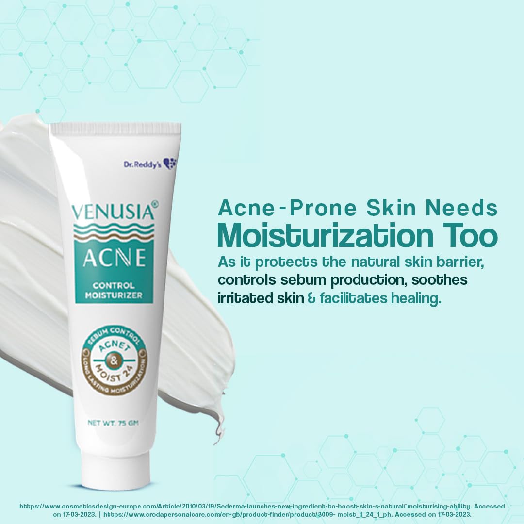 Dr. Reddy's Venusia Acne Control Moisturizer For Oily & Acne Prone Skin - 75 gm