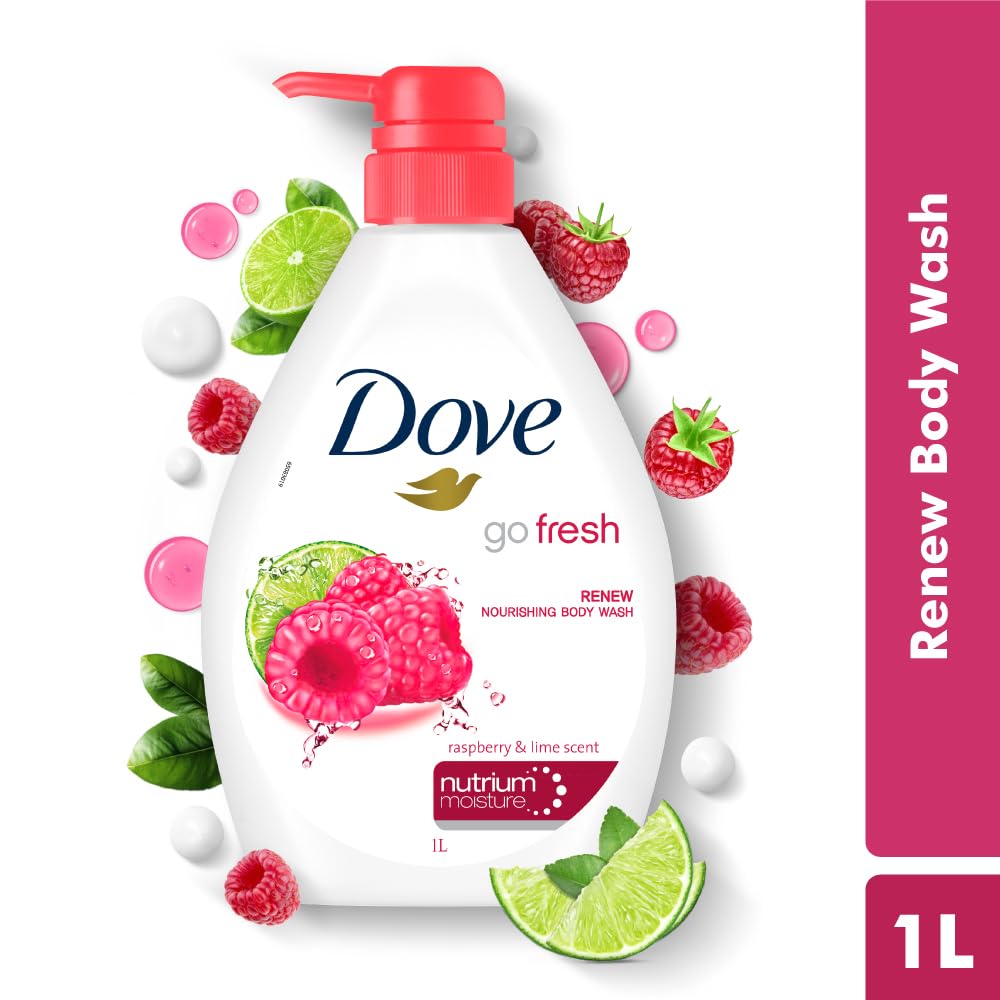 Dove Body Wash - Renew Raspberry & Lime Scent Nourishing - 1000 ml - Pack of 1