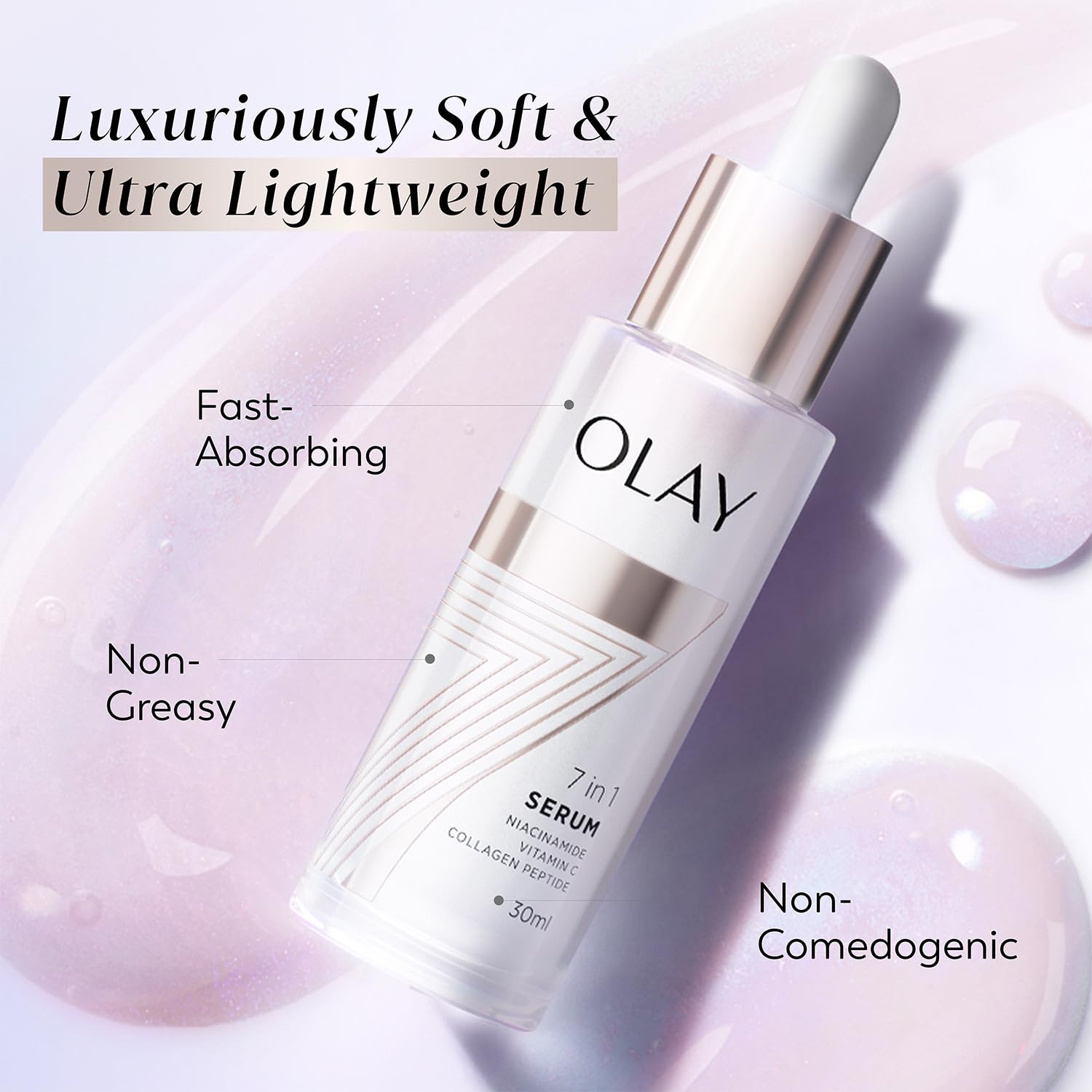 Olay 7in1 Serum with Niacinamide, Vitamin C, Collagen Peptides - 30 ml