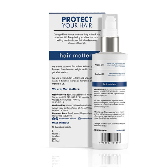 Man Matters Hair Strengthening Serum for Men With Argan & Jojoba Oil - 90 ml
