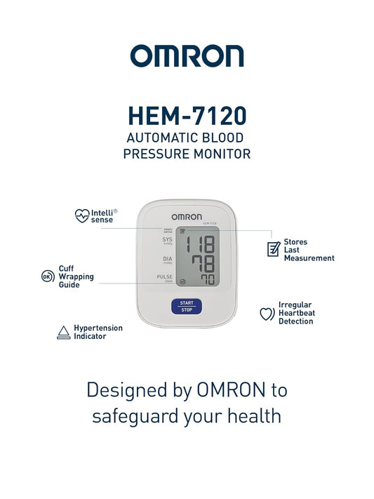 Omron HEM 7120 Fully Automatic Digital Blood Pressure Monitor With Intellisense Technology For Most Accurate Measurement