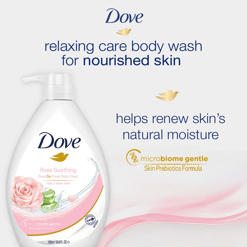 Dove Body Wash- Soothing Rose & Aloe Vera Body - 1000 ml - Pack of 1