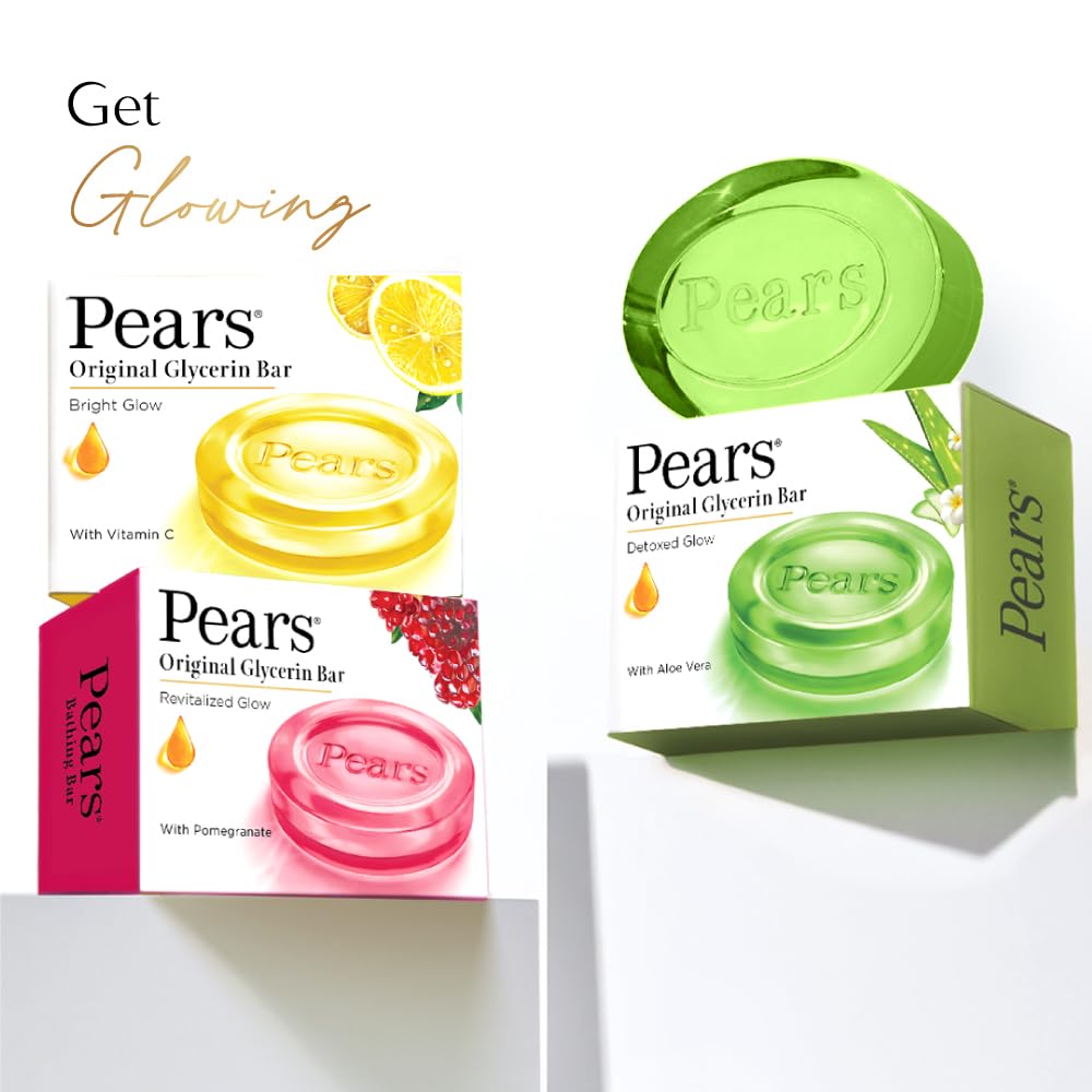 Pears Naturale Aloe Vera Detoxifying Bathing Bar - Pack of 3 - 125 gm