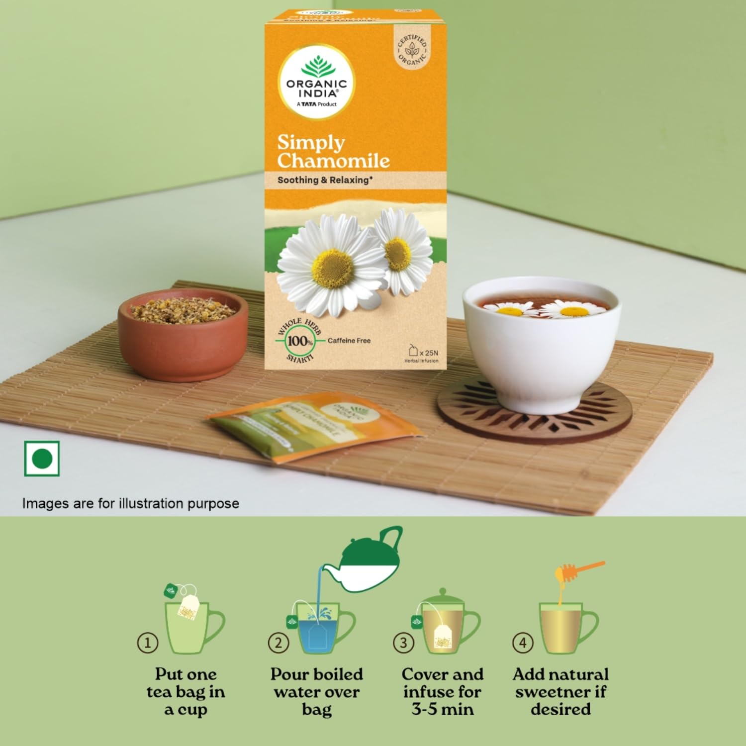 Organic India Simply Chamomile Infusion, 25 Tea Bags
