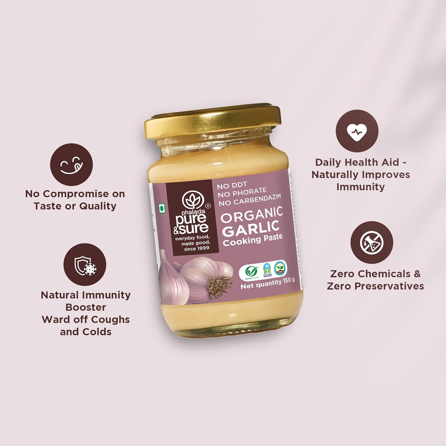 Pure & Sure Organic Garlic Paste - 150 gm