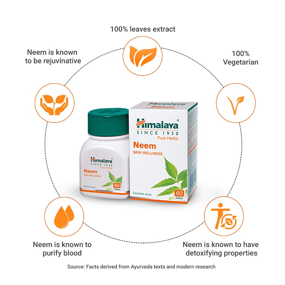 Himalaya Wellness Pure Herbs Neem Skin Wellness - 60 tabs - Pack of 1