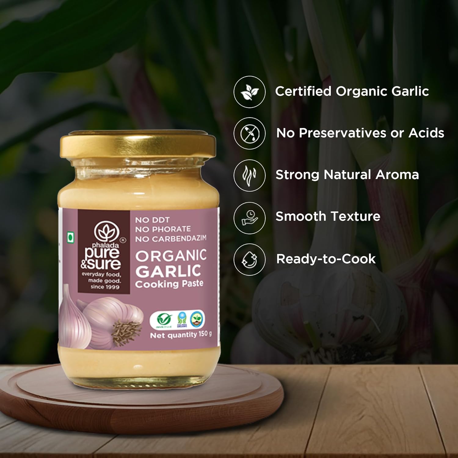 Pure & Sure Organic Garlic Paste - 150 gm