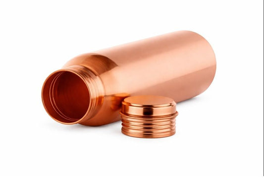 100% PURE COPPER WATER BOTTLE NO JOINT & LEAK PROOF DESIGN VESSEL AYURVEDA HEALTH BENEFIT PITCHER FOR SPORT, FITNESS, AND YOGA