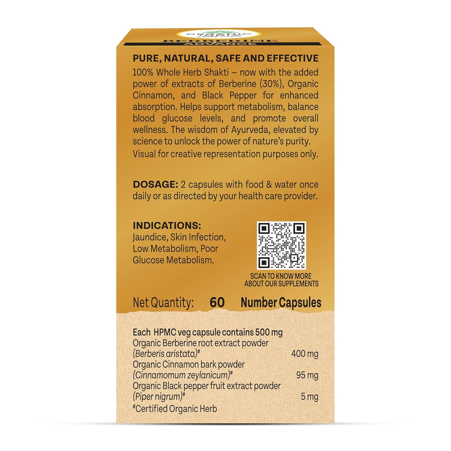 Organic India Berberine Advance Capsules - 60 caps