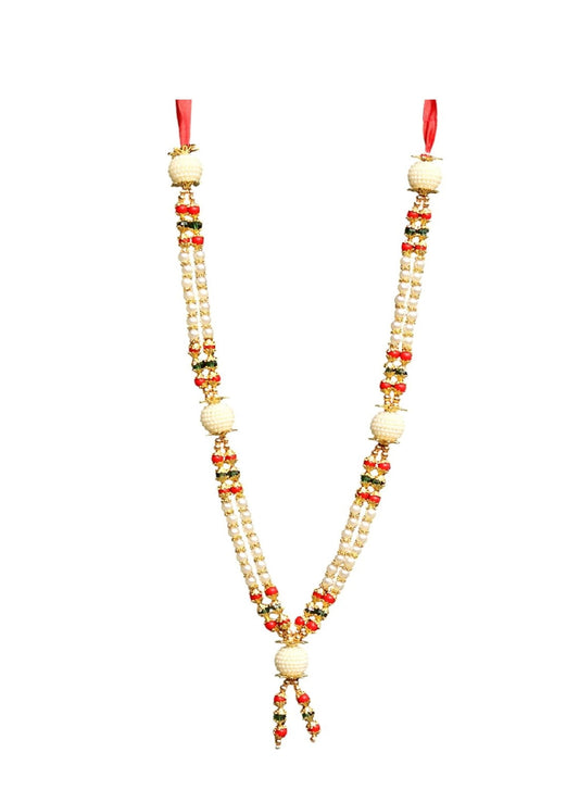 Multicolour  Pearl Beads Garland For God Idols, Photo Frames & Temple Decoration