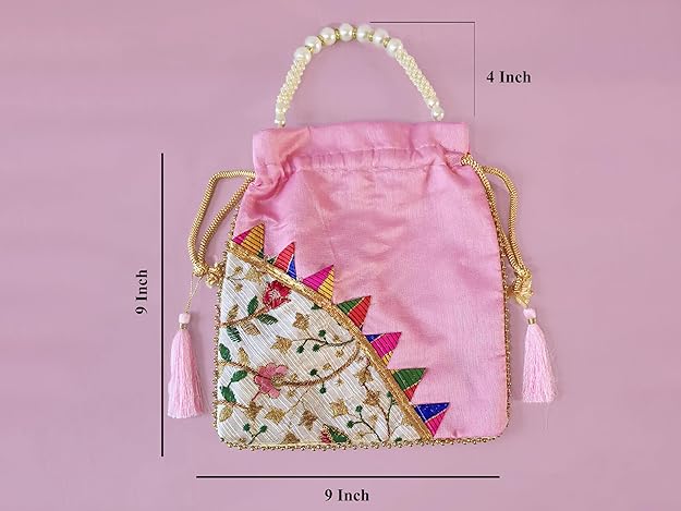Embroidered Handcrafted Wedding Potli Bag with Beads