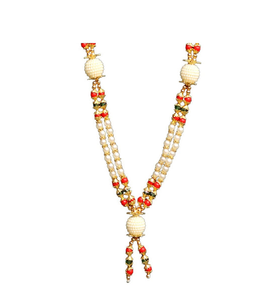 Multicolour  Pearl Beads Garland For God Idols, Photo Frames & Temple Decoration