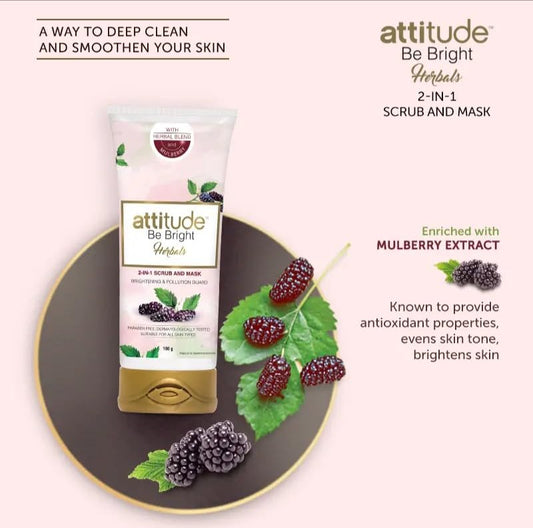 Amway Attitude Be Bright Herbals 2-in-1 Scrub and Mask 100gm