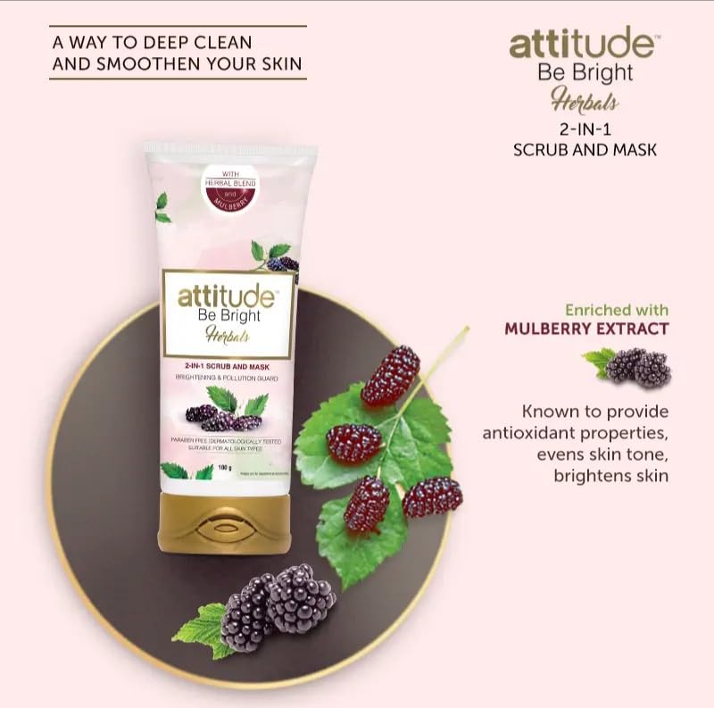 Amway Attitude Be Bright Herbals 2-in-1 Scrub and Mask 100gm