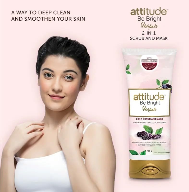 Amway Attitude Be Bright Herbals 2-in-1 Scrub and Mask 100gm