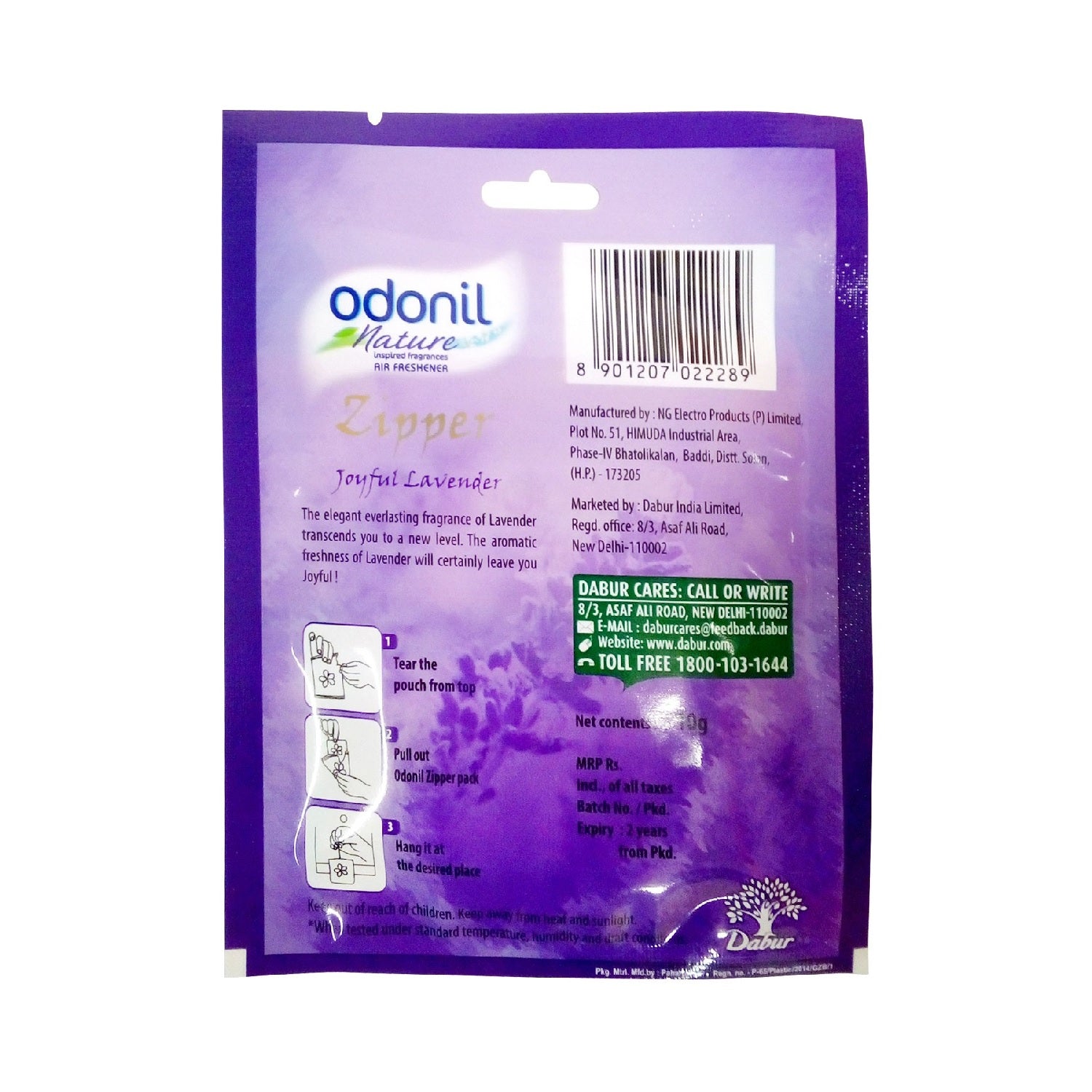 Odonil Nature Zipper Air Freshener | Citrus, LAVander, Rose, ALLuring, Jasmine Blocks | (6 x 10 g)