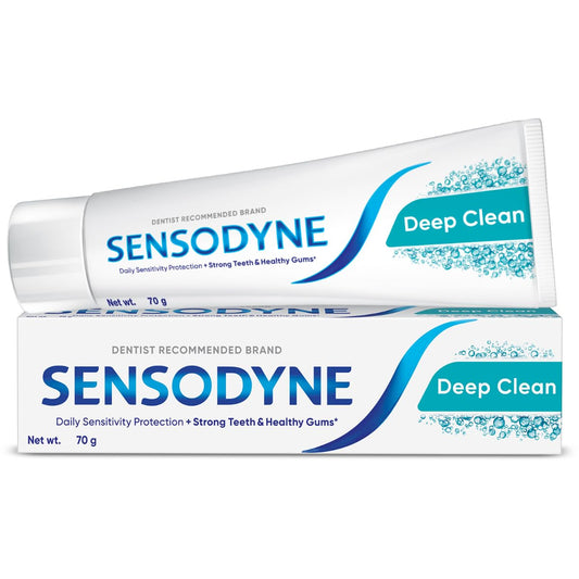 Sensodyne Toothpaste Deep Clean | Daily Sensitivity Protection Tooth Paste Pack of 1 - 70gm | Dentist Recommended