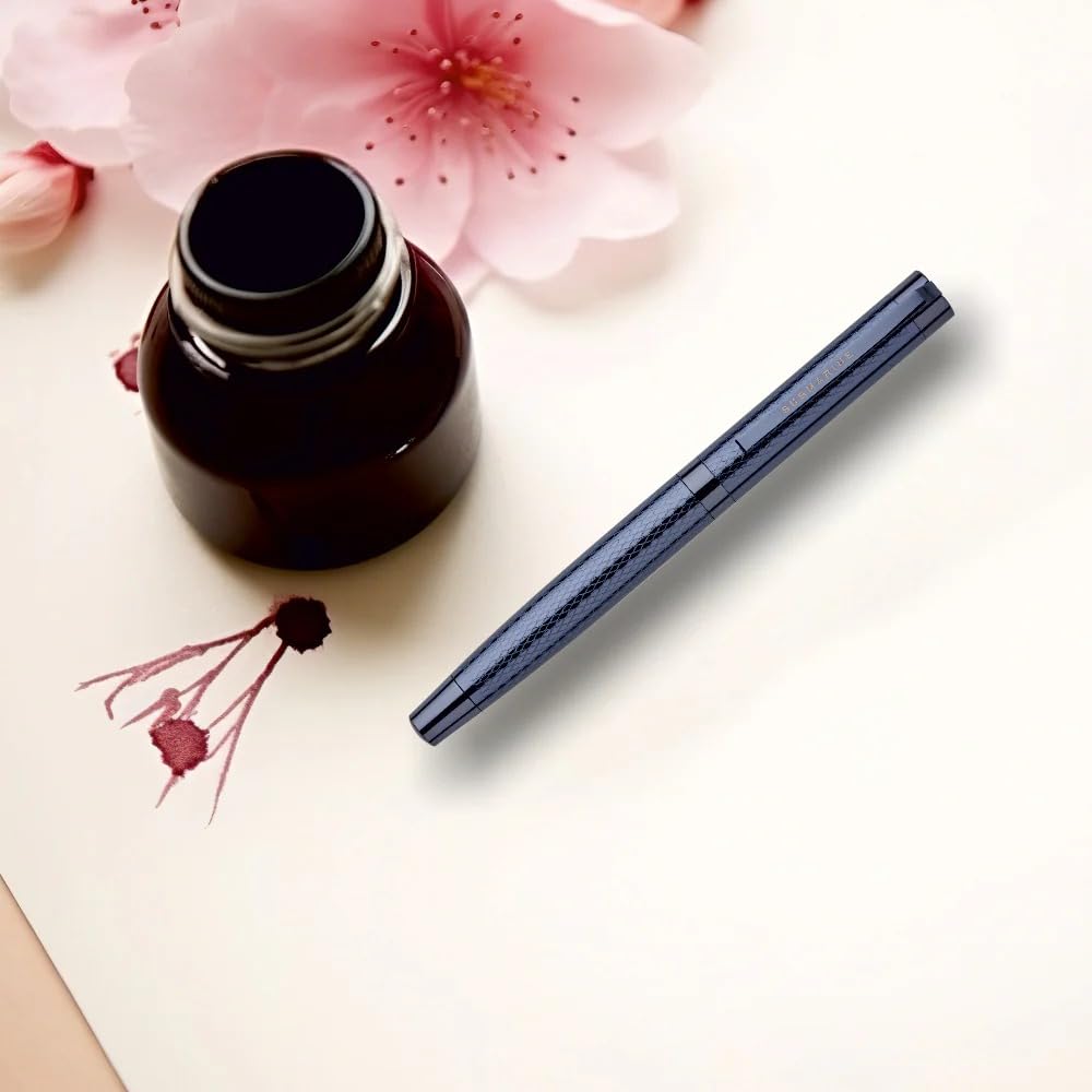 Submarine 1011 Blue Plate Textured Design Premium Roller Pen